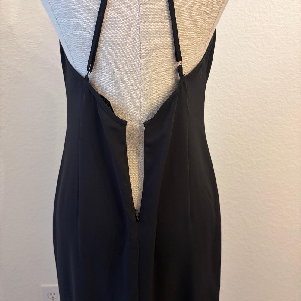 Amanda Uprichard Ostrich Feather Trim Midi Slip Dress S Cocktail Old Hollywood - Picture 9 of 14